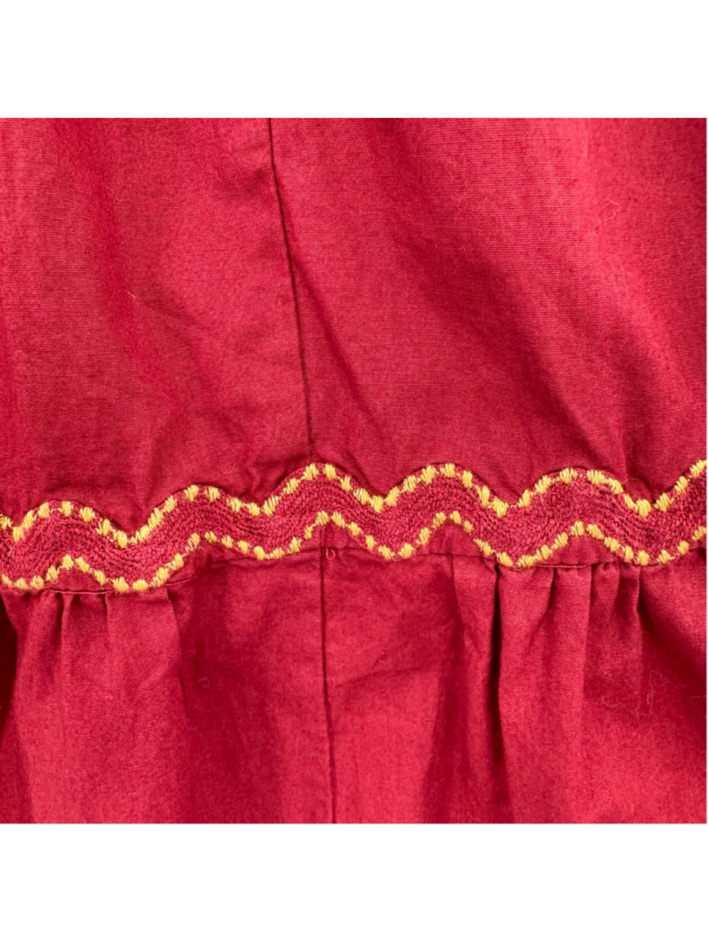 Anthropologie Tiered Prairie Skirt Burgundy Cotton Lace Cottagecore Boho Large - Picture 5 of 11